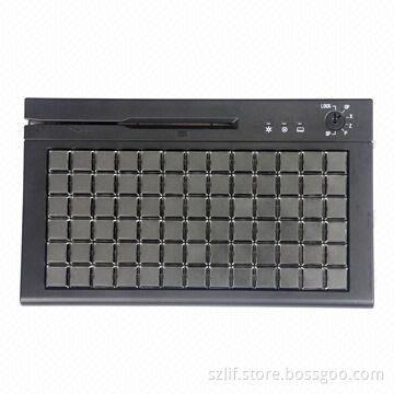 Programmable POS keyboard with 3 tracks magnetic stripe card reading and 78 membrane keys